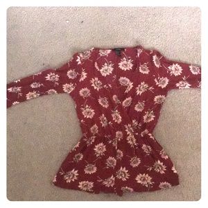 Long sleeved low cut romper